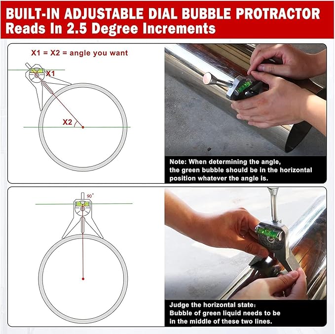 Pipe Center Finder, Stainless Steel Safety Pipe Marker Centering Tool Adjustable Center Finder Tool Upgraded Pipe Fitter Tools for Marking and Positioning Diameter Pipe
