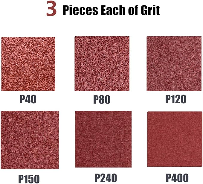 2-1/2 x 16 Sanding Belts, Aluminum Oxide Abrasive Sandpaper Assortment,3 Each of 40 80 120 150 240 400 Grits, 18 Pack