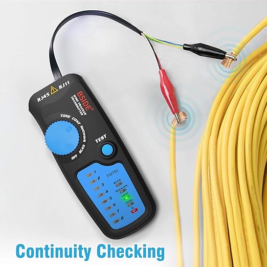 Bside Network Cable Tester RJ45 RJ11 Wire Tracker Telephone Line Tester LAN TV Electric Line Finder Toner Network Cable Collation Continuity Checker with Flashlight