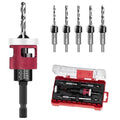 Countersink Drill Bit Set for Wood,7 PCS Counter Sink Drill Bit with HSS Tapered Drill Bits and 1/4" Hex Shank Quick Change for Woodworking with Storage Box