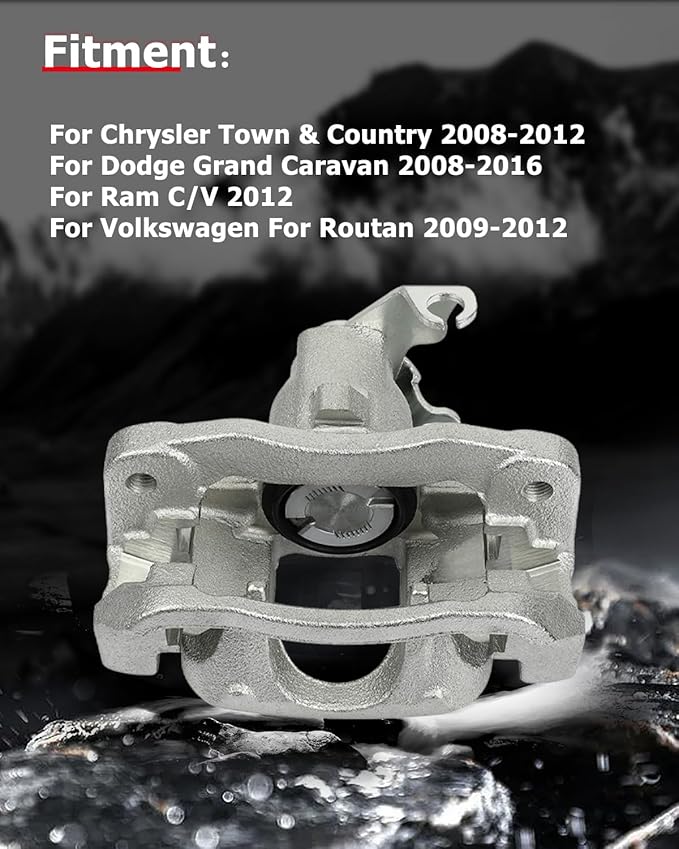 cciyu Front & Rear Brake Calipers Assembly w/Bracket 2008-2012 For Chrysler For Town & Country,2008-2012 For Dodge For Grand Caravan,2009-2012 For Volkswagen For Routan 18B5044 18B5045 18B5081 18B5080