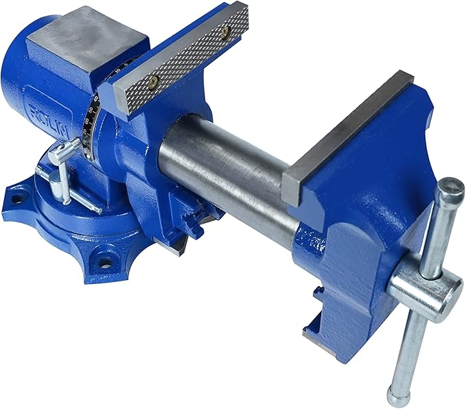 Rolin Vise 5 Inch Multi-Function Vises With Anvil Blue Bench Vise Heavy Duty Tools 360 Degree Swivel Base