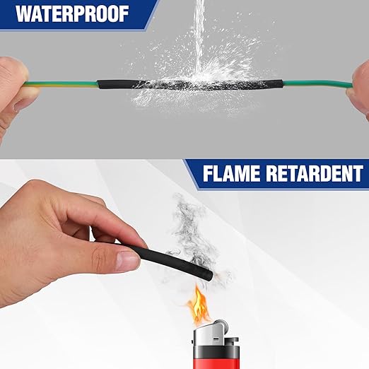 WORKPRO 100 FT 1/4" Heat Shrink Tubing, 3:1 Ratio Dual Wall Adhesive Lined Heat Wire Shrink Wrap Tubing, Industrial and Marine Grade Shrinking Cable Tube, Insulation Sealing and Flame Retardant