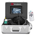 Sanyipace Sewer Scope Camera, 1080P FHD, 165FT/50M, 5X Zoom in, Remote Control, Sapphire Lens, Battery Level Display, Drain Inspection Camer with 12 Adjustable LED Lights, 7'' LCD Screen,16GB TF Card