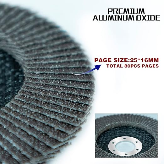 Sali 100 Pack Flap Disc 120 Grit 4.5" x 7/8-Inch Sanding Disc Bevel Type #29 Premium and Industrial Grade Angle Grinder Grinding Wheel High Performance Edge Grinding