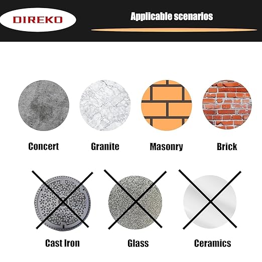 Direko SDS Plus Rotary Hammer Drill Bits 5-Piece Carbide-Tipped for Masonry，Concrete,Brick Granite etc (HD-A1/4 x8)