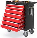 7 Drawers Metal Rolling Tool Chest, Portable Storage Rolling Tool Box, Toolbox on Wheels for Warehouse, Garage, Repair Shop and Tool Room