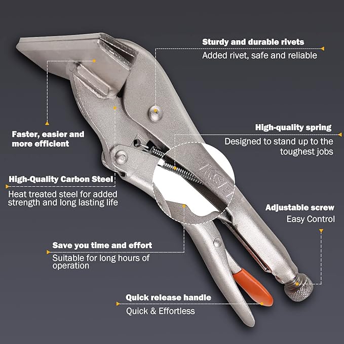 KSEIBI 141360 Sheet Metal Clamp Locking Plier, 10-Inch