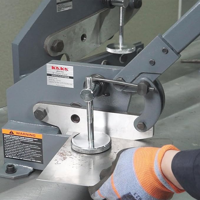 KAKA INDUSTRIAL Manual Metal Cutter Tool, 5 inch HS-5 Compact Plate Shear for Sheet Metal and Bars - Garage Toolbox Size