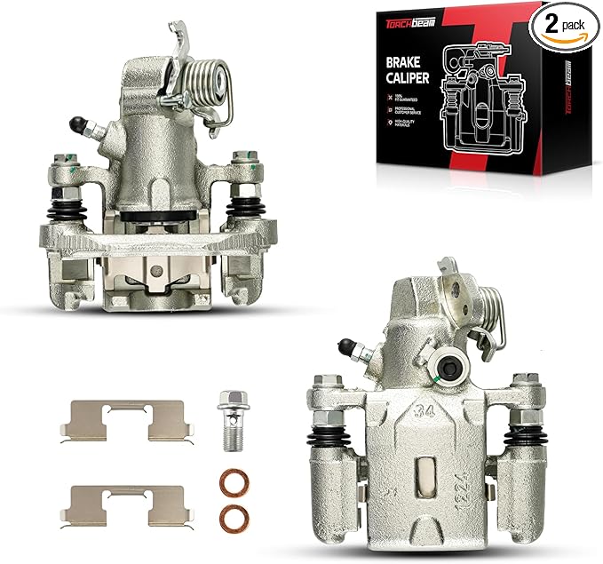 Torchbeam Rear Brake Calipers Set for Kia Spectra 2005-2009, Hyundai Elantra 2005-2006, Hyundai Tiburon 2004-2008, Kia Spectra5 2005-2009, Rear Left and Rear Right Calipers Replace # 19B3302+19B3303