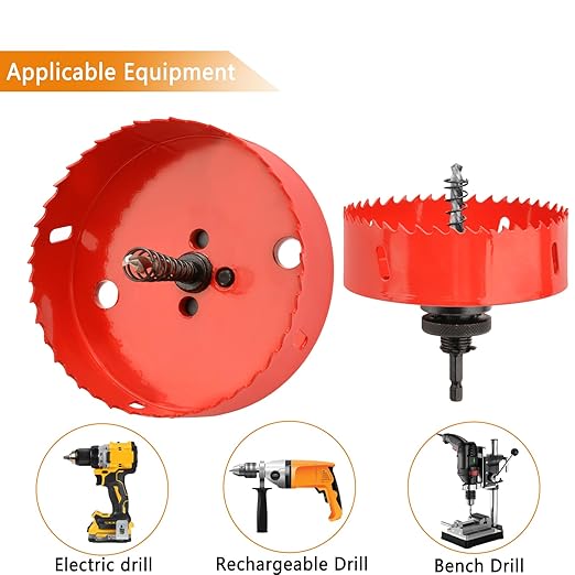 Hole Saw Heavy Duty bit Hex Shank,Hole Saw HSS with Arbor Bi-Metal & Heavy Duty Hole Saw Cutter for Wood Corn Hole Boards Plastic Drywall (φ76)
