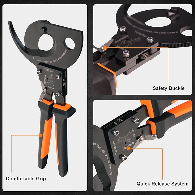 Nasop Heavy Duty Ratcheting Cable Cutter for 750MCM Copper and 1000MCM Aluminum