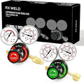 RX WELD Oxygen and Acetylene Regulators CGA540 and CGA510- Compatible with V-Style Welding Gas Torch Cutting, PC-Handle