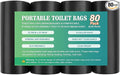 80 PCS Portable Toilet Bags for Camping, Biodegradable Porta Potty Bags - 8 Gallon Thickened Waste Bags Fit for 5 Gallon Bucket, Camping Poop Bag, Trash Bags for Home Boating Travel Outdoor