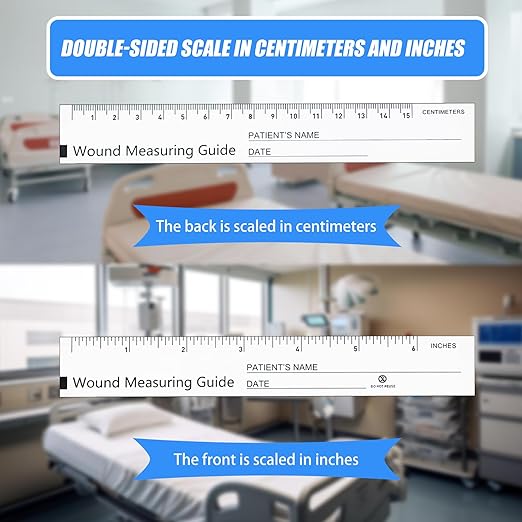 300 Pcs Wound Measuring Tape 6 Inch Wound Ruler Double Sided Disposable Paper Tape Measure Paper Guide Ruler Measurement Tools for Nurses