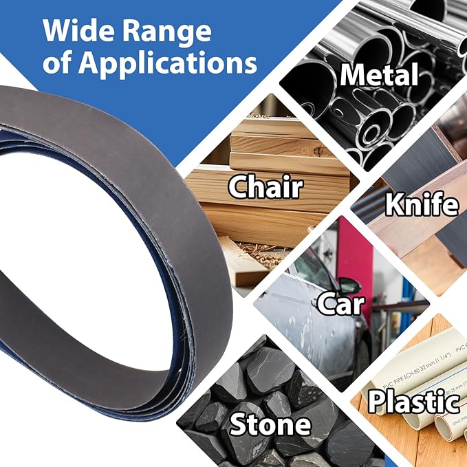 Taokyid 18 Pack 1 x 42 Inch Sanding Belts, 1x42 Silicon Carbide Sanding Belts, 3 Each of 120 240 400 600 800 1000 Grits Sander Belts for For Knife Sharpening and Metalworking, 1x42 Sanding Belts