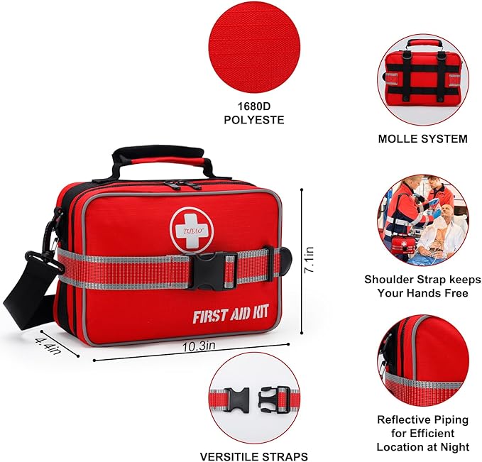 TELIAO Comprehensive Premium 430 Piece Emergency First Aid Kit, Large Medical Kits for Home, Car, Camping, Travel, Hiking, Truck, Sports & Outdoor Emergencies, Businesses & Home Medical Supplies
