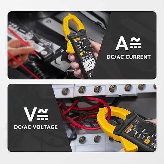 Digital Clamp Meter Multimeter 6000 Counts Voltage Tester with Auto Range, AC/DC Voltage, AC/DC Current, Resistance, Capacitance, ACV LowZ, Diode, Live Wire Test, NCV, True RMS,AC Current Meter LD204+