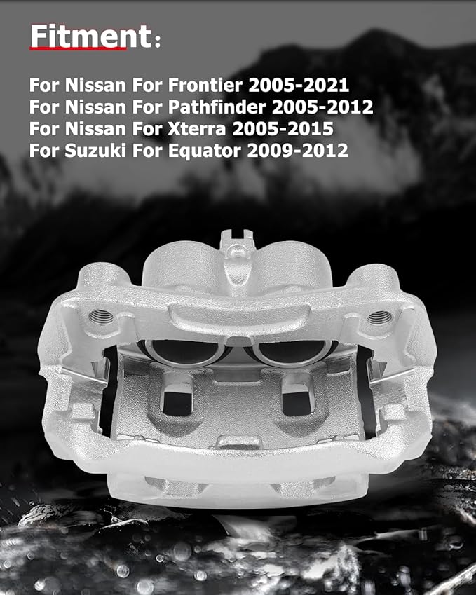 cciyu Front Left Brake Caliper Assembly w/Bracket 19B3123A 2005-2022 For Nissan For Frontier,2005-2012 For Nissan For Pathfinder,2005-2015 For Nissan For Xterra,2009-2012 For Suzuki For Equator