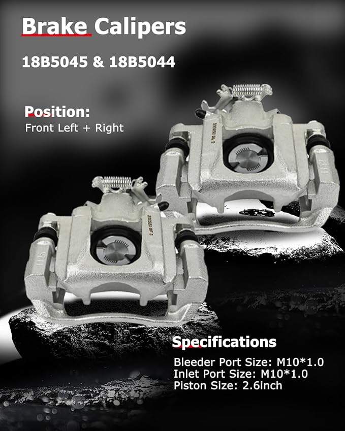 cciyu Front & Rear Brake Calipers Assembly w/Bracket 2008-2012 For Chrysler For Town & Country,2008-2012 For Dodge For Grand Caravan,2009-2012 For Volkswagen For Routan 18B5044 18B5045 18B5081 18B5080