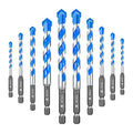 Carbide Drill Bit Set - Dry Drill Bit Set for Masonry, Concrete, Bricks, Wood, Plastic etc(6 * 5/8 * 2/10 * 2/12MM Quick-fit Shank)