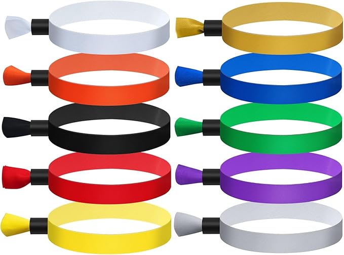100 Pcs Cloth Event Wristband, Disposable Wristbands for Events, Colored Wristbands Events,for Lightweight Concert,Club Entrance Wrist Strap Party Wristband Event (Color : ASSORTED COLOR)