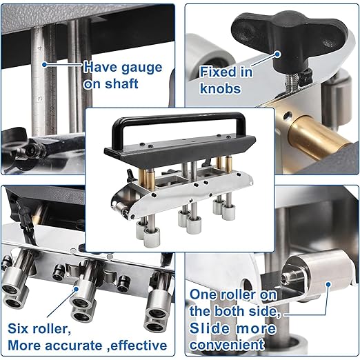 Three Station Roller Bender, 0‑90 Degree Angle 13‑130mm Bending Roller Metal Bending Tool, Standing Seam Roofing Tools, More Even Bending, Not Limited by Length
