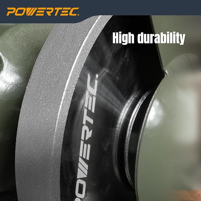 POWERTEC CBN Grinding Wheel 6 Inch 180 Grit, 1" Wide, 1/2" Arbor – Bench Grinder Sharpening Wheel for HSS Tools, Lathe Chisels, and Woodturning Tools (15704)