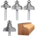 4Pcs Ogee Fillet Router Bit Set,1/4" Shank,Bearing Guided Ogee Mould Bits Radius 4.5mm, 5.7mm,7mm,8.4mm Profile Edge Cutter for Wood Profiling,Routing,Molding