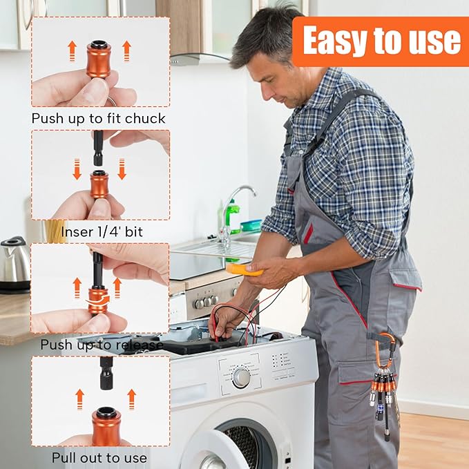 Bit Holder 1/4 inch Hex Shank Screwdriver Bits Holder Extension Bar Keychain Screw Adapter Drill Change Hand-held Screwdrivers Drill Bits Holder Portable