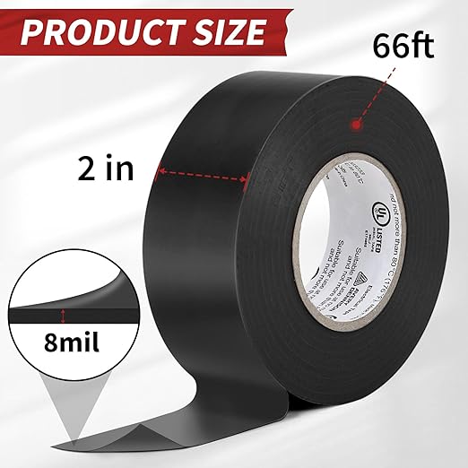 Avery Dennison Electrical Tape, Professional Grade PVC Electric Tape, UL/CSA Listed Insulating Vinyl Tape for Electrical, Repairs, Automotive and Equipment, Pro-98, 2 in x 66 ft, Black, 1 Roll