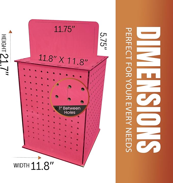 TORCHED DISPLAYS Rotating Pegboard Display… (Pink)