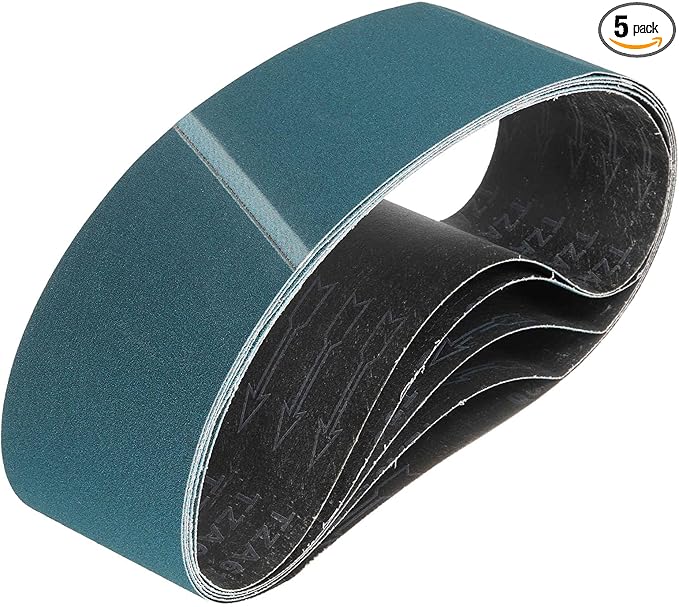 HARFINGTON 4 x 36 Inch Sanding Belts, 5 Pcs 180 Grit Zirconia Abrasive Belt Sander File Belt for Woodworking, Metal Polishing, Knife Sharpener