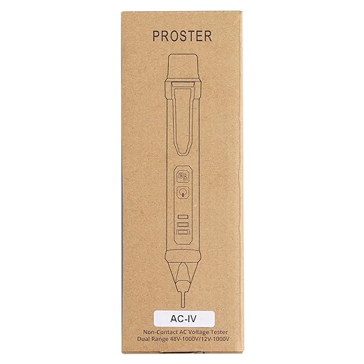 Proster Non Contact Voltage Tester Pen - Adjustable AC Voltage Detector, Electric Volt Pen Tester Pen 12-1000V/48-1000V with LED Flashlight