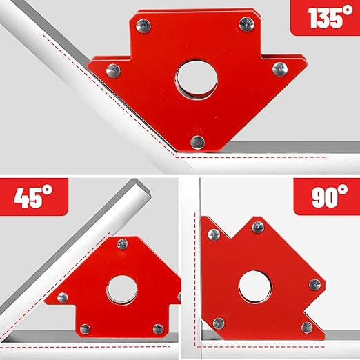 Welding Magnets 25LBS&55LBS&75LBS 3Pcs Welding Magnetic Holder Heavy Duty Magnetic Tools and Accessories for 45, 90, and 135 Degree Angles Super Strong Welding Magnets and Clamps