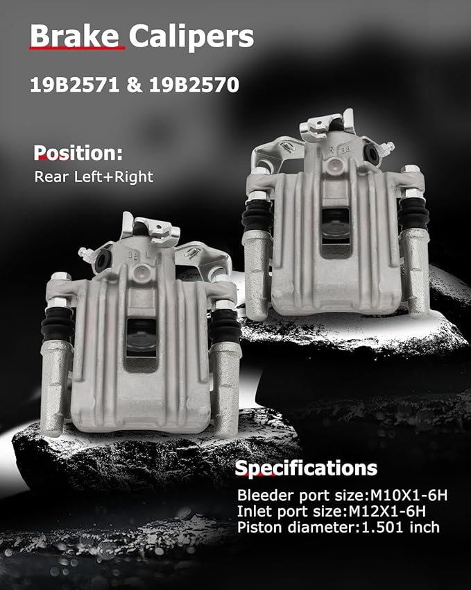 cciyu Rear Left & Right Brake Calipers Assembly w/Bracket 19B2571 19B2570 For Audi For TT 2000,For Volkswagen For Type-1 1998-2000,For Volkswagen For Golf 1999,For Volkswagen For Jetta 2000