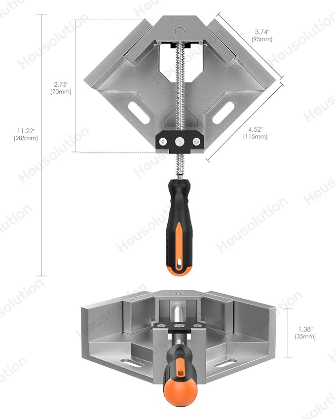 Right Angle Clamp, [2 PACK] Single Handle 90° Aluminum Alloy Corner Clamp, Clamps for Woodworking Adjustable Swing Jaw, Woodworking Tools Photo Frame Vise Holder, Gifts for Men Dad