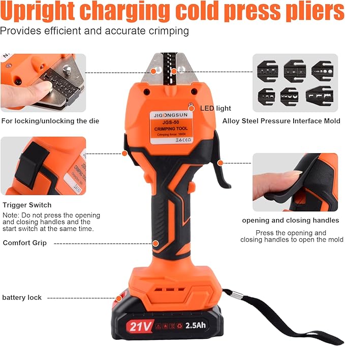 Electric Crimping Tool and Electric Wire Crimper for Heat Shrink, Terminal, and Micro Crimping Tool Kit with Pre-insulated, Tubular, Non Insulated Connectors