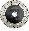 SHDIATOOL 4-1/2-Inch Diamond Cutting Disc, Granite Turbo Cutting Wheel, Saw Blades Two-in-One Design Cut Grind Sharpen Marble Concrete and Bricks