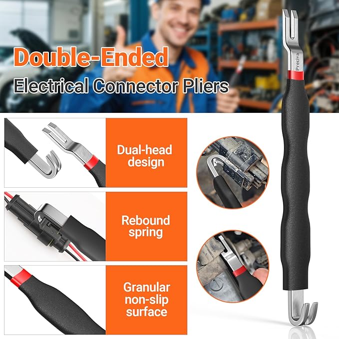 Preciva 3 PCS Electrical Disconnect Pliers, Electrical Connector Pliers for Cars, Automotive Electrical Plug Connectors, Automotive Wire Locking Push Tab