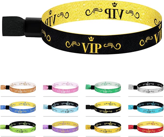 100 Pcs VIP Cloth Event Wristband, Disposable VIP Wristbands for Events, Colored VIP Wristbands Events,for Lightweight Concert,Club Entrance Wrist Strap Party Wristband Event (Color : Black)