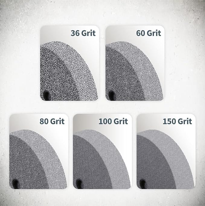 POWERTEC Bench Grinder Wheel 8 Inch 80 Grit, Aluminum Oxide Grinding Wheel for Bench Pedestal Grinder, 1" Thick 5/8" Arbor, Sharpening & Shaping Drill Bits, Blade, and Chisel 1PK (15521)