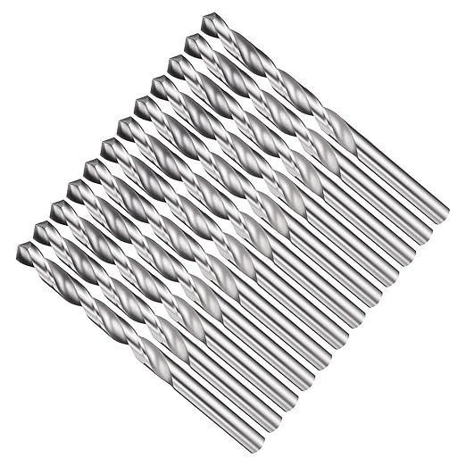 Drill Bit, 19/64" Cutting Diameter, 4241 HSS 118° Cutting Angle Uncoated Bright Versatile Jobber Bits - (Applications: for Drilling Plastic Wood Soft Metal), 12-Pieces