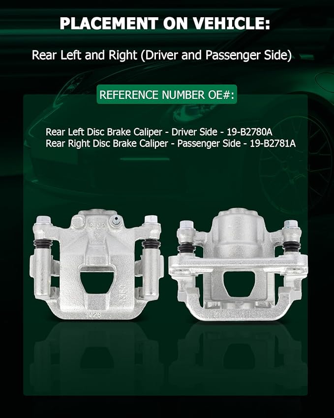 SCITOO 19-B2780A 19-B2781A Rear Left & Right Disc Brake Calipers Assembly w/Bracket For Nissan For Altima 2007-2012,For Nissan For Maxima 2007-2008