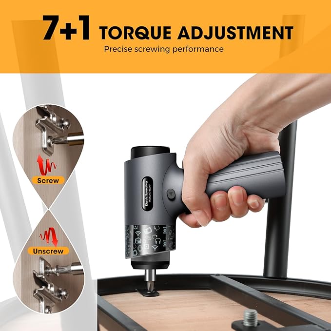 Cordless Electric Screwdriver, 3.7V Power Rechargeable Repair Tool Set with 32 Bits, Digital Display，6+1 Torque Setting，2500 mAh Battery, Gift for Electronic Computer Repairing