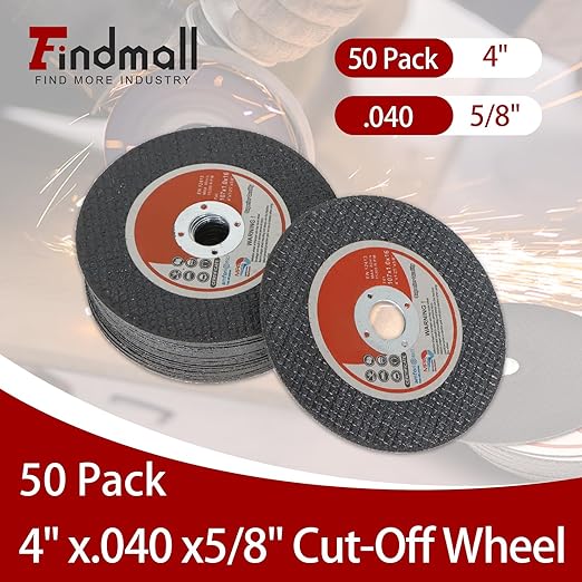 50 Pack 4" x.040 x5/8" Cut Off Wheel - Metal & Stainless Steel Thin Cutting Discs