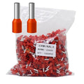 Fidioto 1000pcs AWG12 Terminal Connector Wire Insulated Cord Pin Ends Terminals for Electric, Industrial, Chemical Industry, Power Control System, etc. (Red-1000PCS-12AWG)