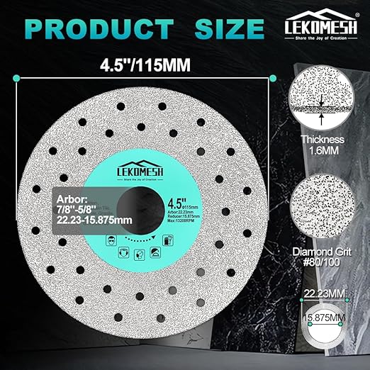 Rock Slab Grinding Disc - 4.5 inch Glass Cutter Disc (10pcs), Granite Cutting Blade, Diamond Grinder Wheel for Rock Slab, Stone, Tile, Marble, Granite, Glass Diamond Saw Blades