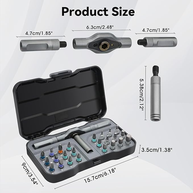 24 in 1 Magnetic Screwdriver Set, HYLEBOR Screwdriver Set with Detachable Handle, Mini Repair Tool Kit, Multipurpose DIY Precision Ratcheting Tool Set for Professional Work and Maintenance