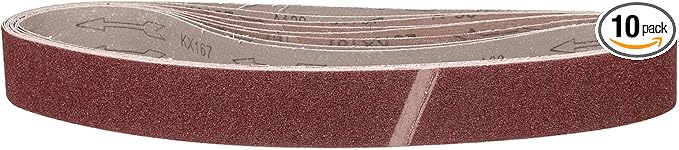 2 x 27 Inch Sanding Belt, 10 Pcs 60 Grit Knife Sharpener Belts Work Sharpening for Belt Sander Knife Carving Tool Metal Working